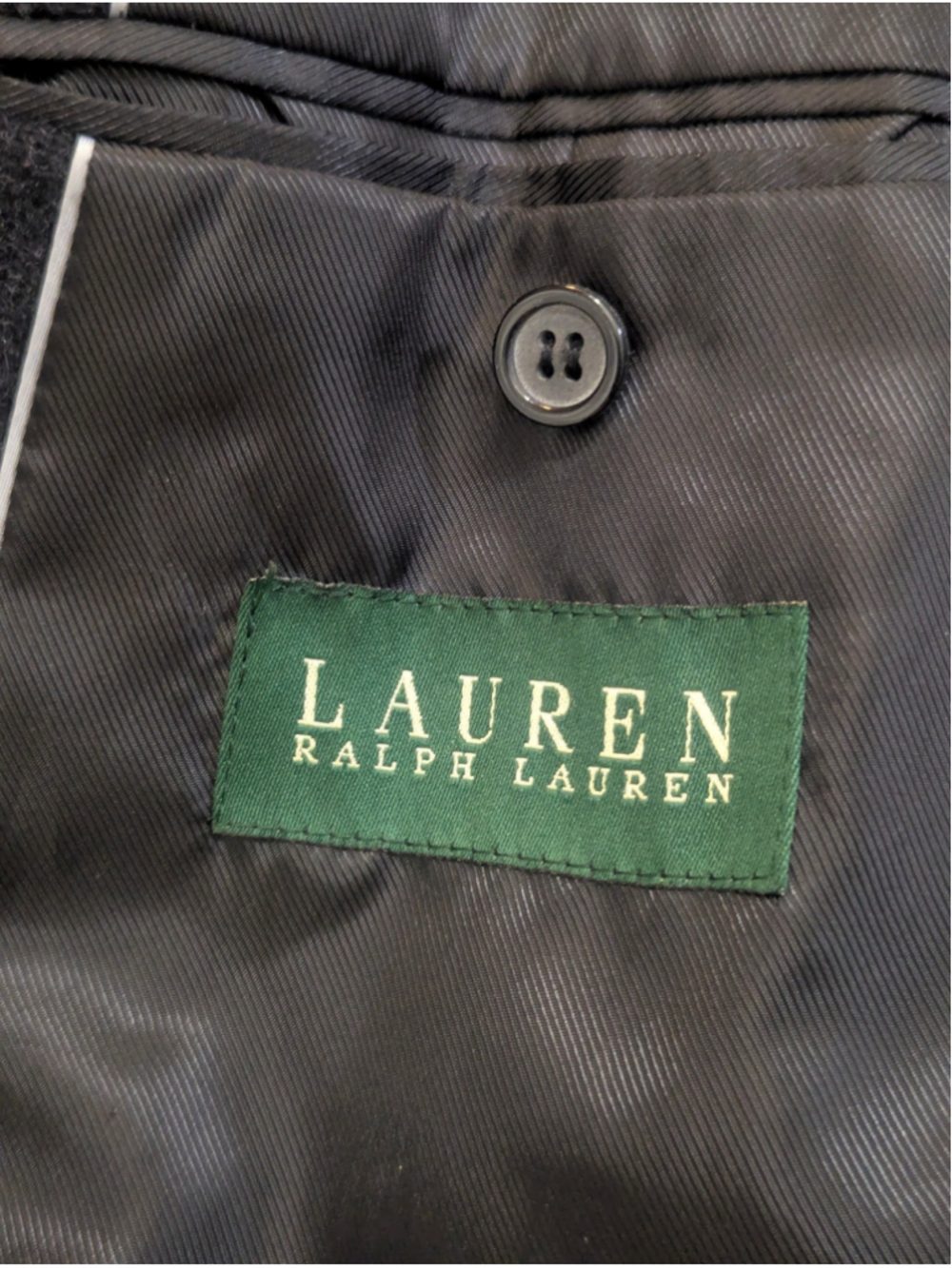 LAUREN Ralph Lauren Black Wool Blend Coat Size 42 44 Large - Picture 4 of 13